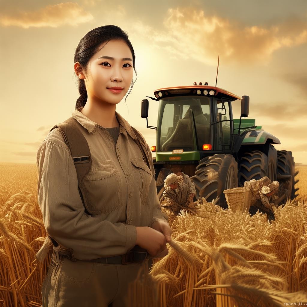 95后女農(nóng)機(jī)手與傳統(tǒng)麥?zhǔn)辗绞降某删透袑Ρ? title=
