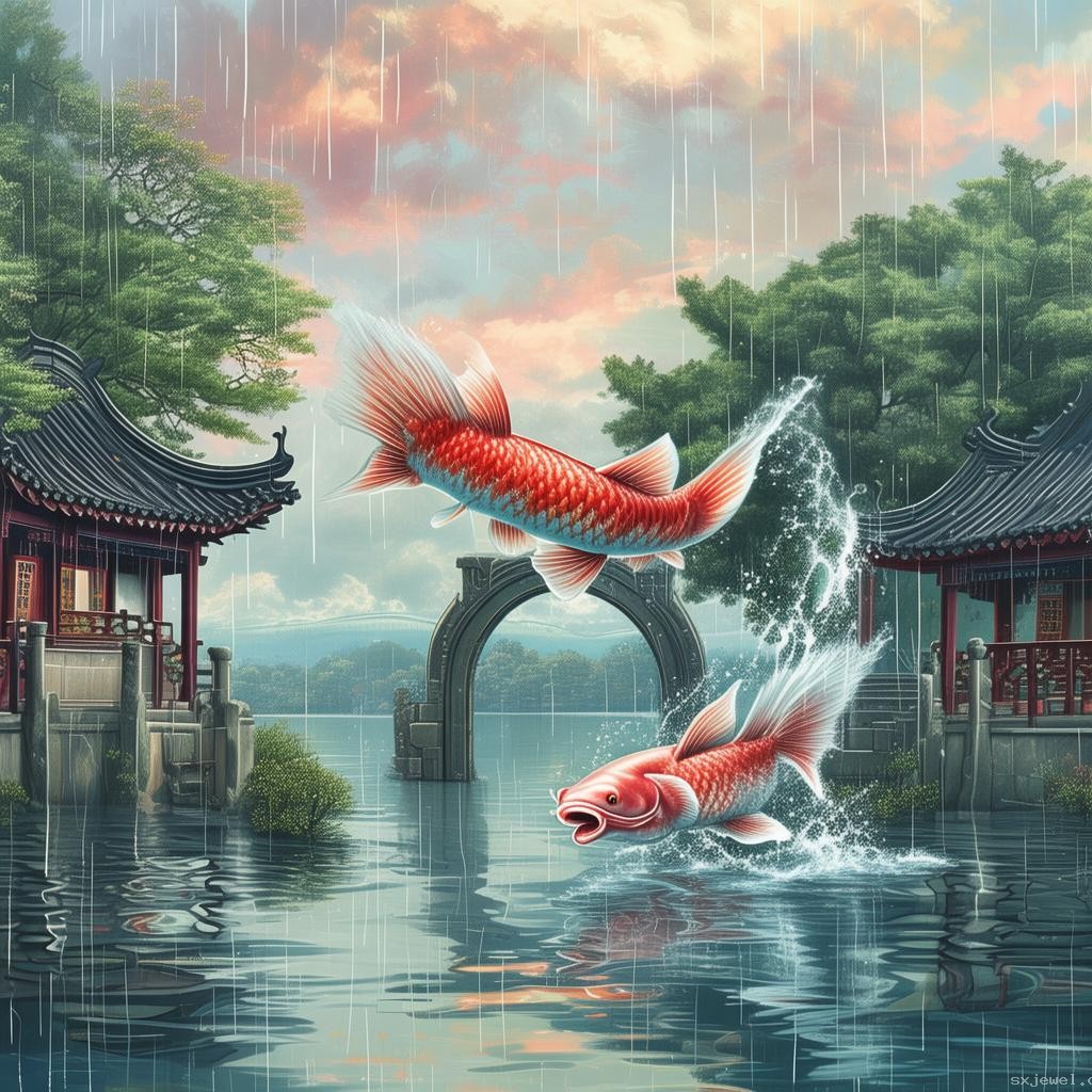 魚(yú)躍龍門(mén)好運(yùn)再現(xiàn)，解析雨后西湖奇景與人生啟示