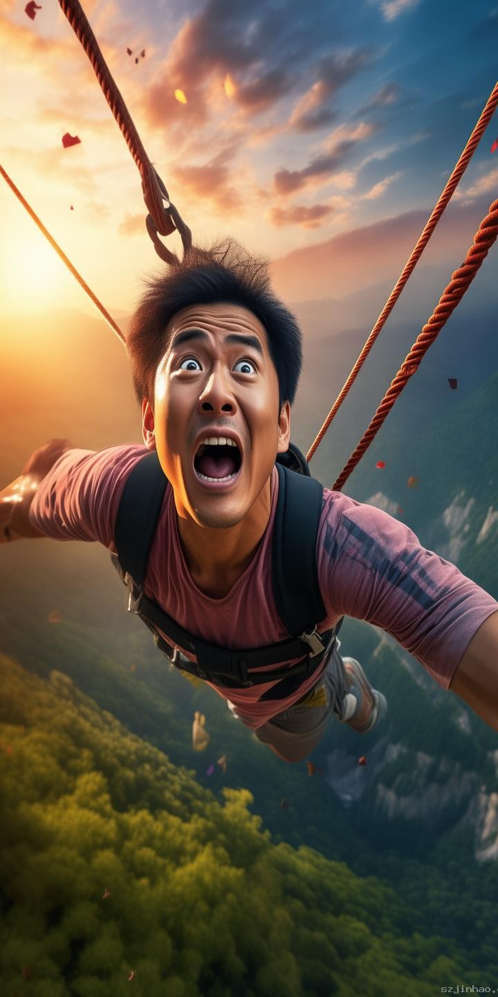 王祖藍(lán)五哈挑戰(zhàn)蹦極：心跳與勇氣的較量??,極限,成長(zhǎng),感悟,笑淚交織